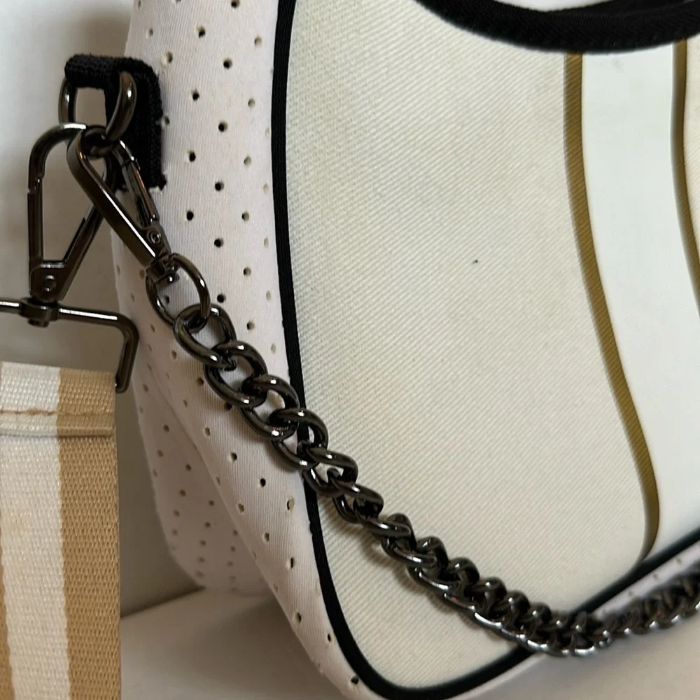 Dallas Hill Designs Crossbody Neoprene Purse with metal chain and pouch